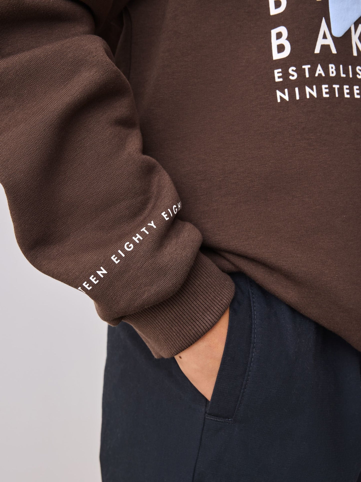 Baker by Ted Baker Oversized Graphic Brown Hoodie image 6