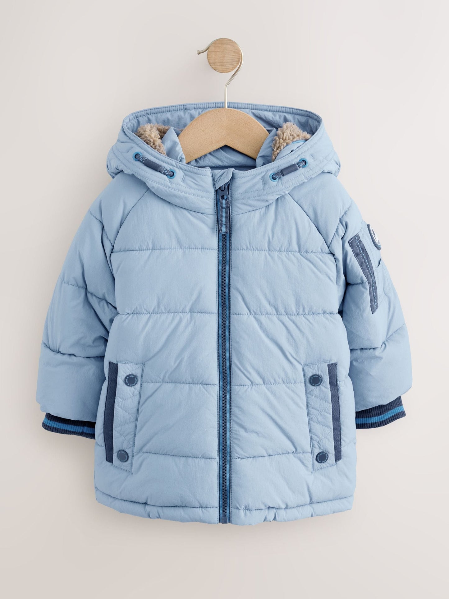Dsiney Kidz - Light Blue Borg Lined Padded Coat (6mths-7yrs) image 7