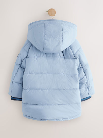 Dsiney Kidz - Light Blue Borg Lined Padded Coat (6mths-7yrs) image 9