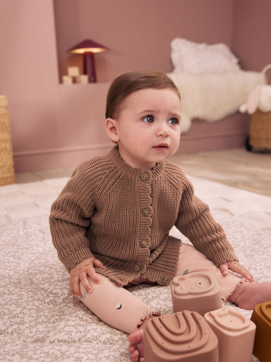 Dsiney Kidz - Brown Scallop Knitted Baby Cardigan (0mths-2yrs) image 1