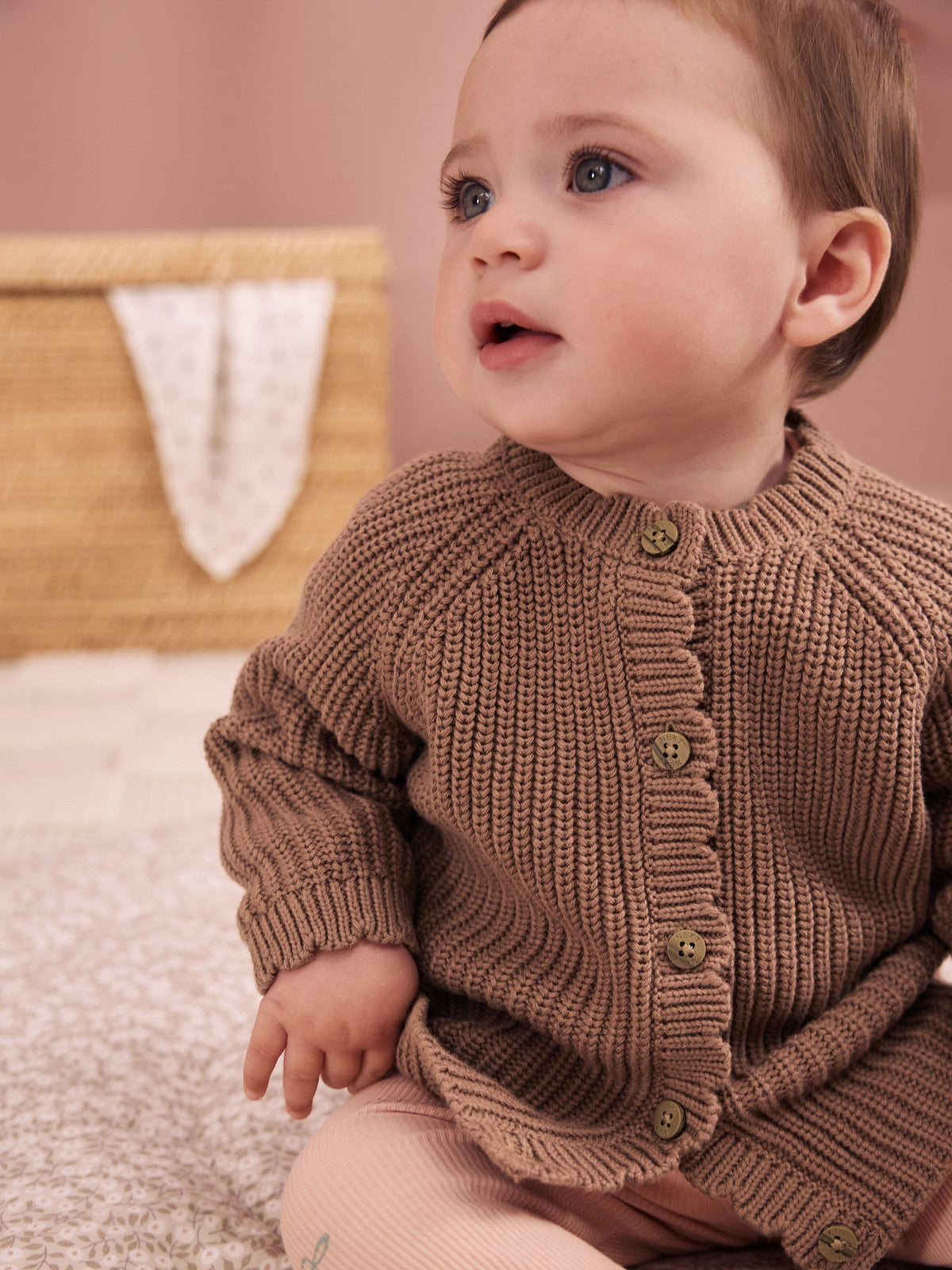 Dsiney Kidz - Brown Scallop Knitted Baby Cardigan (0mths-2yrs) image 3