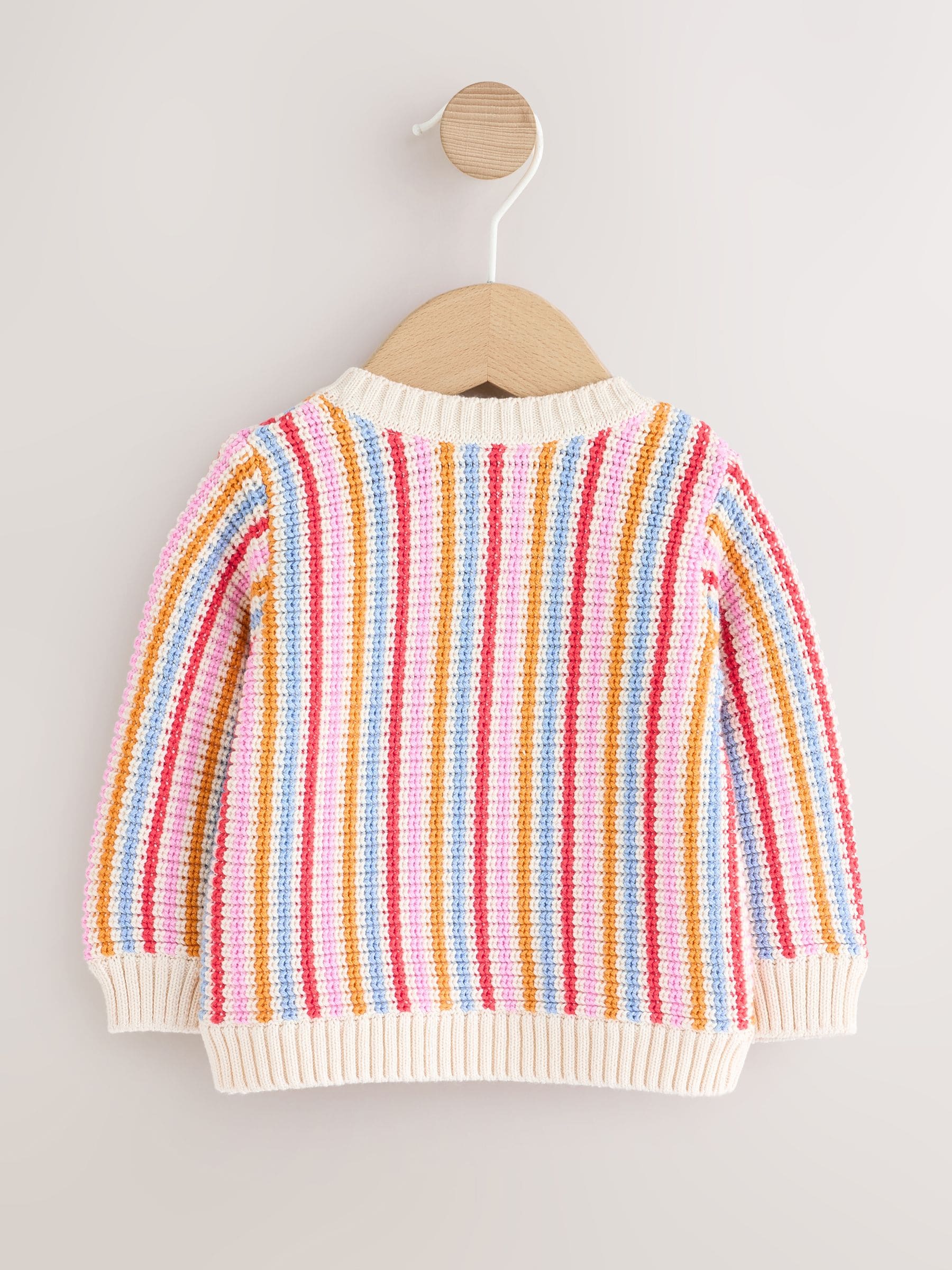 Dsiney Kidz - Multicolour Bright Stripe Knitted Baby Cardigan (0mths-2yrs) image 2