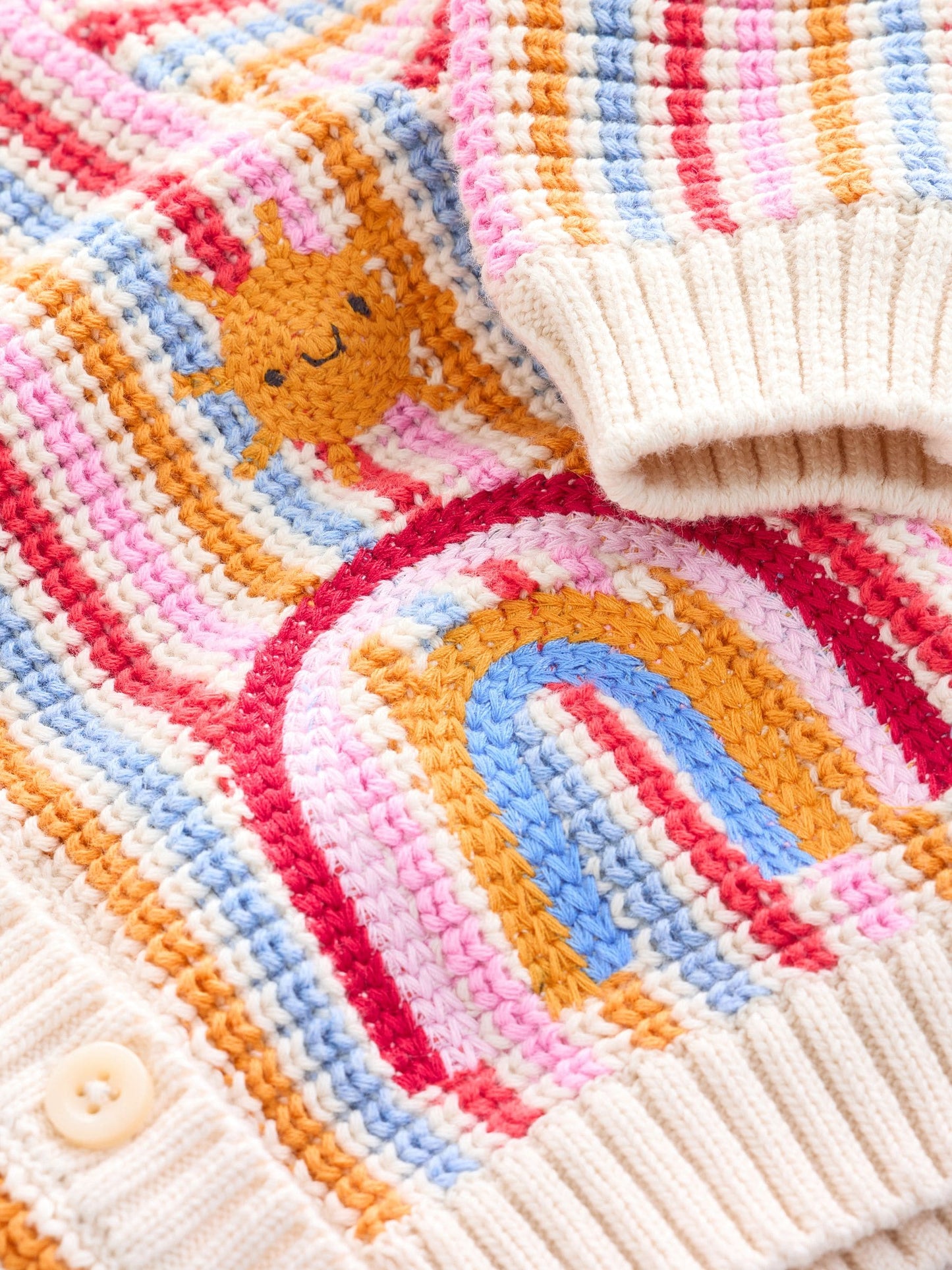 Dsiney Kidz - Multicolour Bright Stripe Knitted Baby Cardigan (0mths-2yrs) image 3