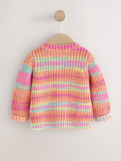 Multicolour Stripe Knitted Baby Cardigan (0mths-2yrs) - image 2