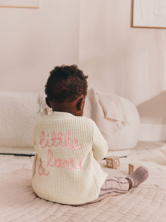 Ecru Little and Loved Slogan Back Knitted Baby Cardigan (0mths-2yrs) - image 1