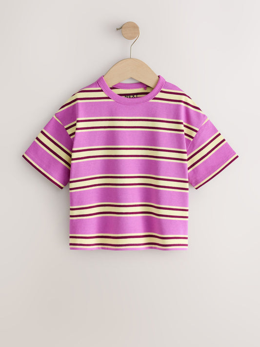 Dsiney Kidz - Pink/Purple Stripe T-Shirts 3 Pack (3mths-7yrs) image 2