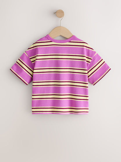 Dsiney Kidz - Pink/Purple Stripe T-Shirts 3 Pack (3mths-7yrs) image 3