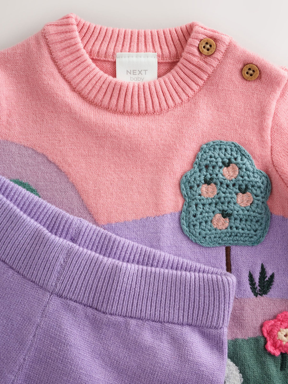 Dsiney Kidz - Pink Hamish Character Knitted Scene Jumper and Leggings Baby Set (0mths-2yrs) image 8