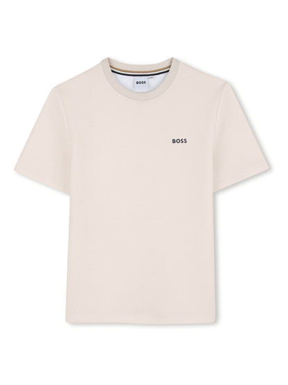 BOSS Cream Logo Short Sleeve T-Shirt image 1