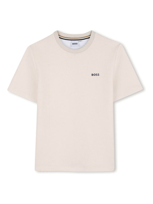 BOSS Cream Logo Short Sleeve T-Shirt image 1