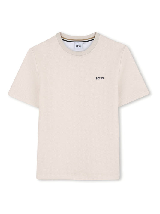 BOSS Cream Logo Short Sleeve T-Shirt image 1