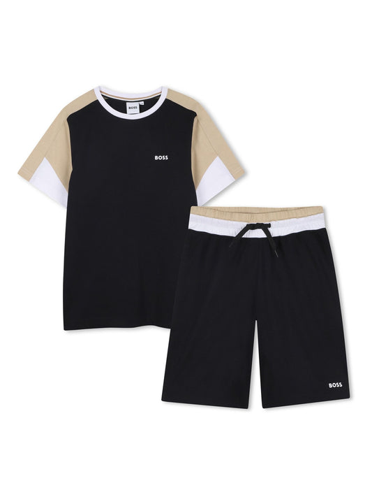 BOSS Black Logo Short Sleeve T-Shirt and Bermuda Shorts Set image 1