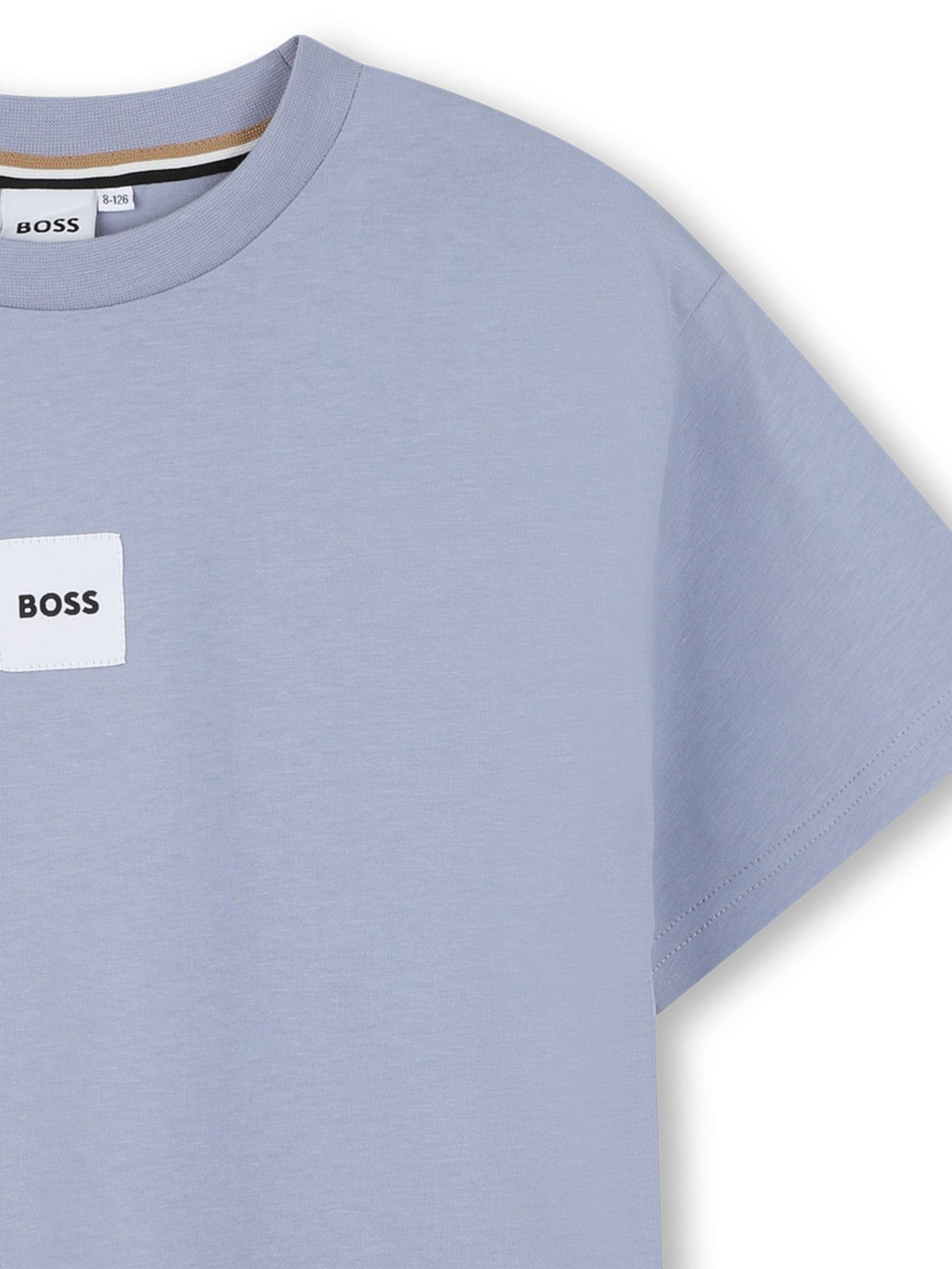 BOSS Blue Small Logo Short Sleeve T-Shirt image 3