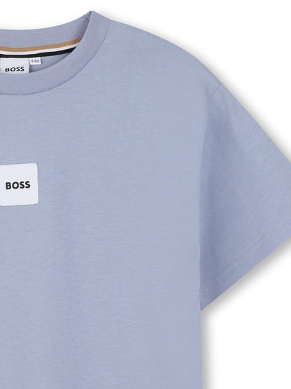 BOSS Blue Small Logo Short Sleeve T-Shirt image 3