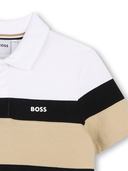 BOSS White Logo Polo Shirt and Bermuda Shorts Set image 7