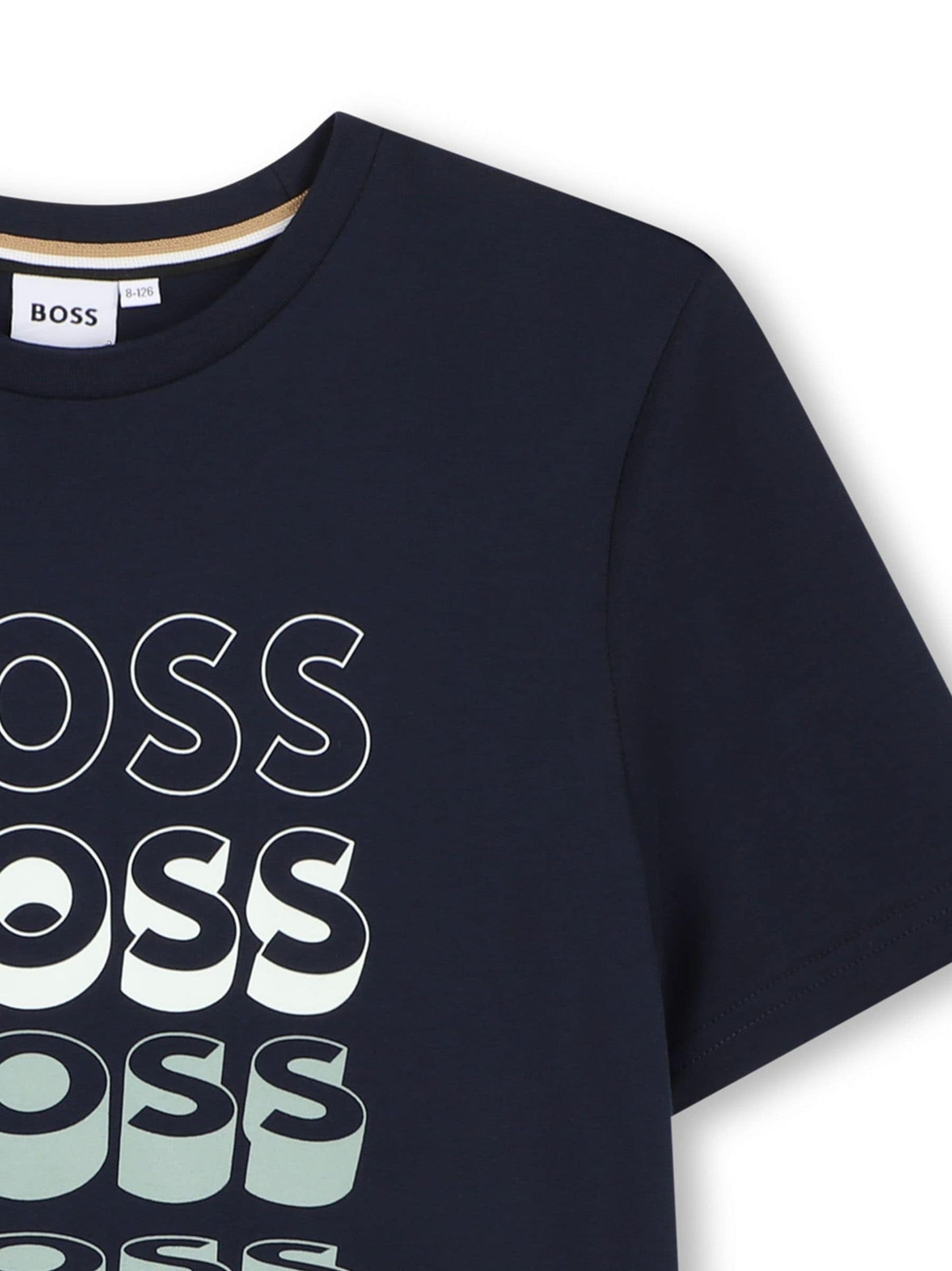 BOSS Blue Graphic Logo Crew Neck Short Sleeve T-Shirt image 3