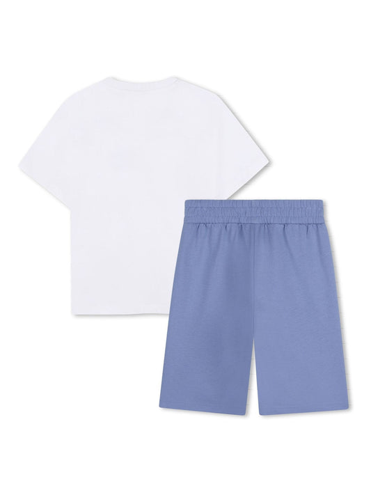BOSS White Logo Short Sleeve T-Shirt and Bermuda Shorts Set image 2