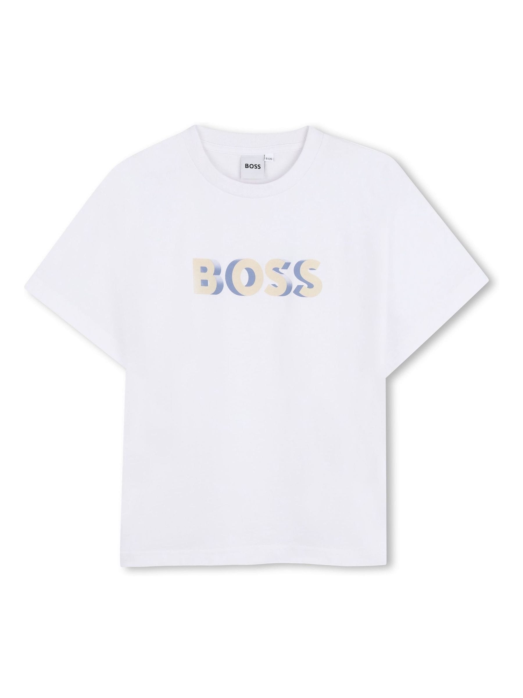BOSS White Logo Short Sleeve T-Shirt and Bermuda Shorts Set image 3
