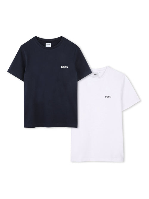 BOSS Blue Logo Crew Neck Short Sleeve T-Shirts 2 Pack image 1