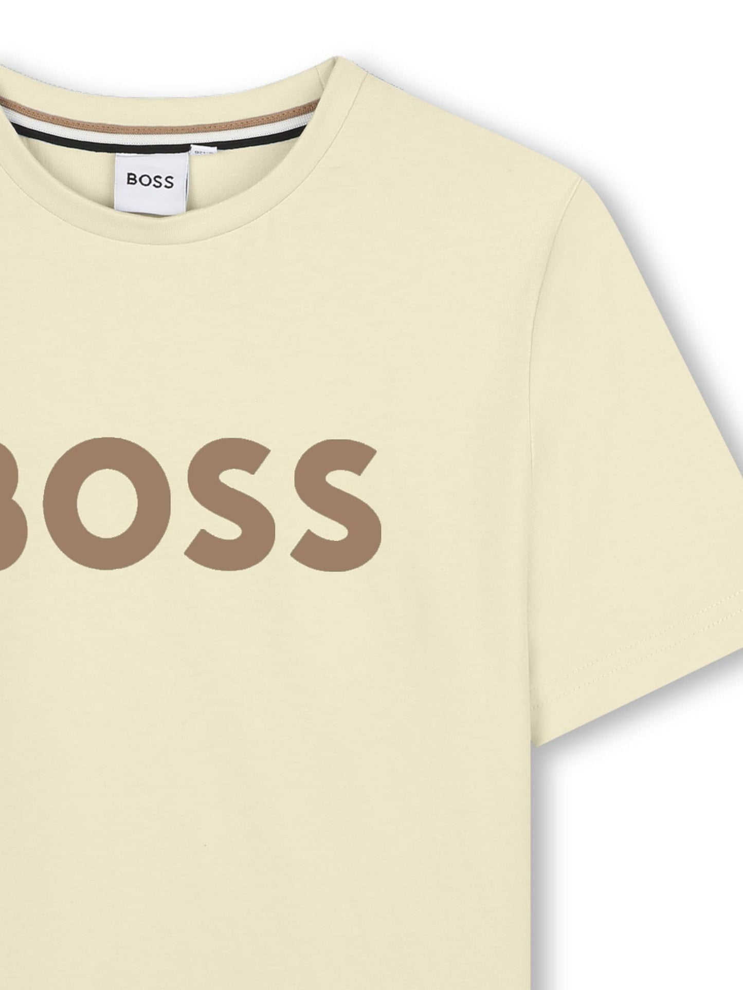 BOSS Cream Logo Short Sleeve T-Shirt image 3