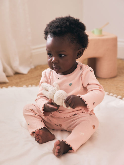 Dsiney Kidz - Pink Printed Rib Top and Leggings Baby Set 2 Piece (0mths-2yrs) image 1