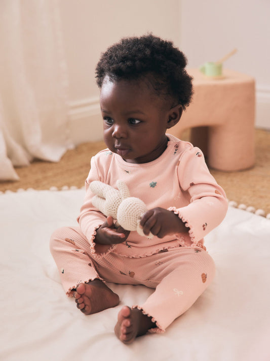 Dsiney Kidz - Pink Printed Rib Top and Leggings Baby Set 2 Piece (0mths-2yrs) image 1