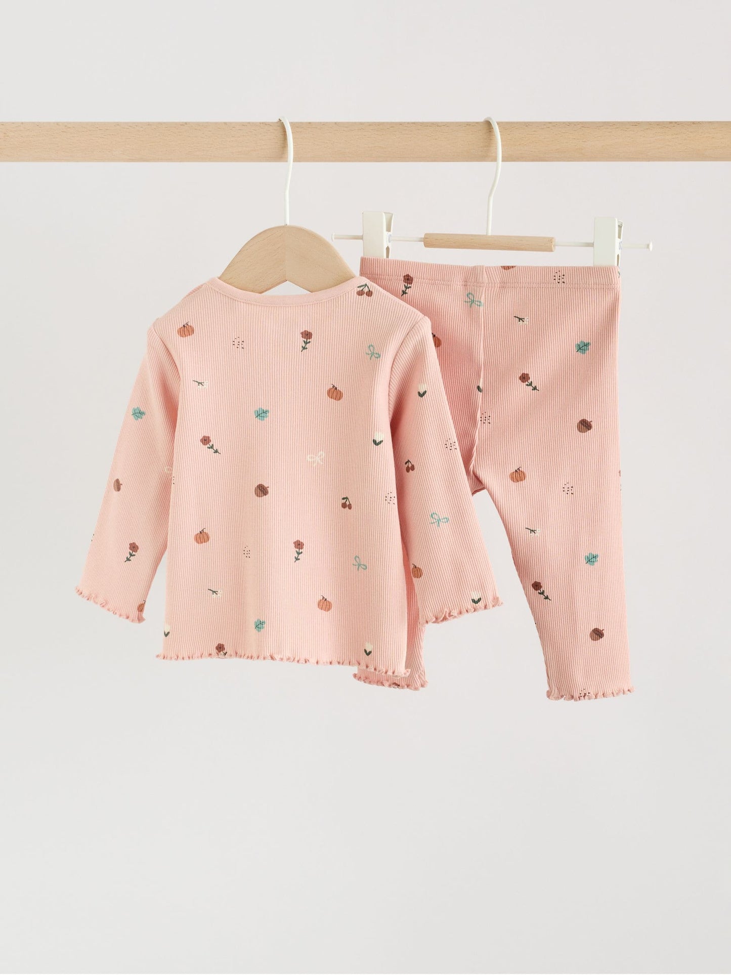 Pink Printed Rib Top and Leggings Baby Set 2 Piece (0mths-2yrs) image 5