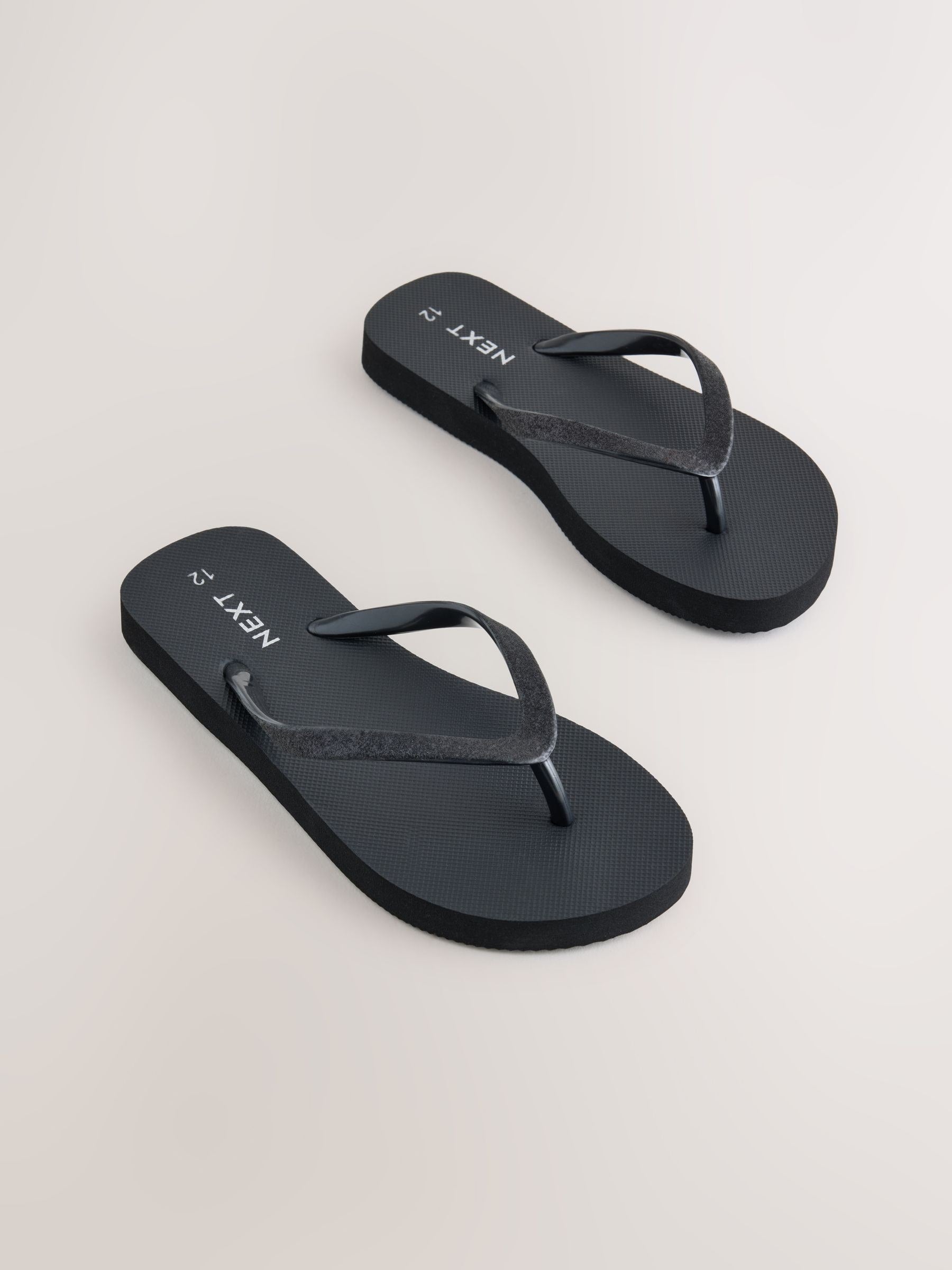 Black Glitter Flip Flops image 1