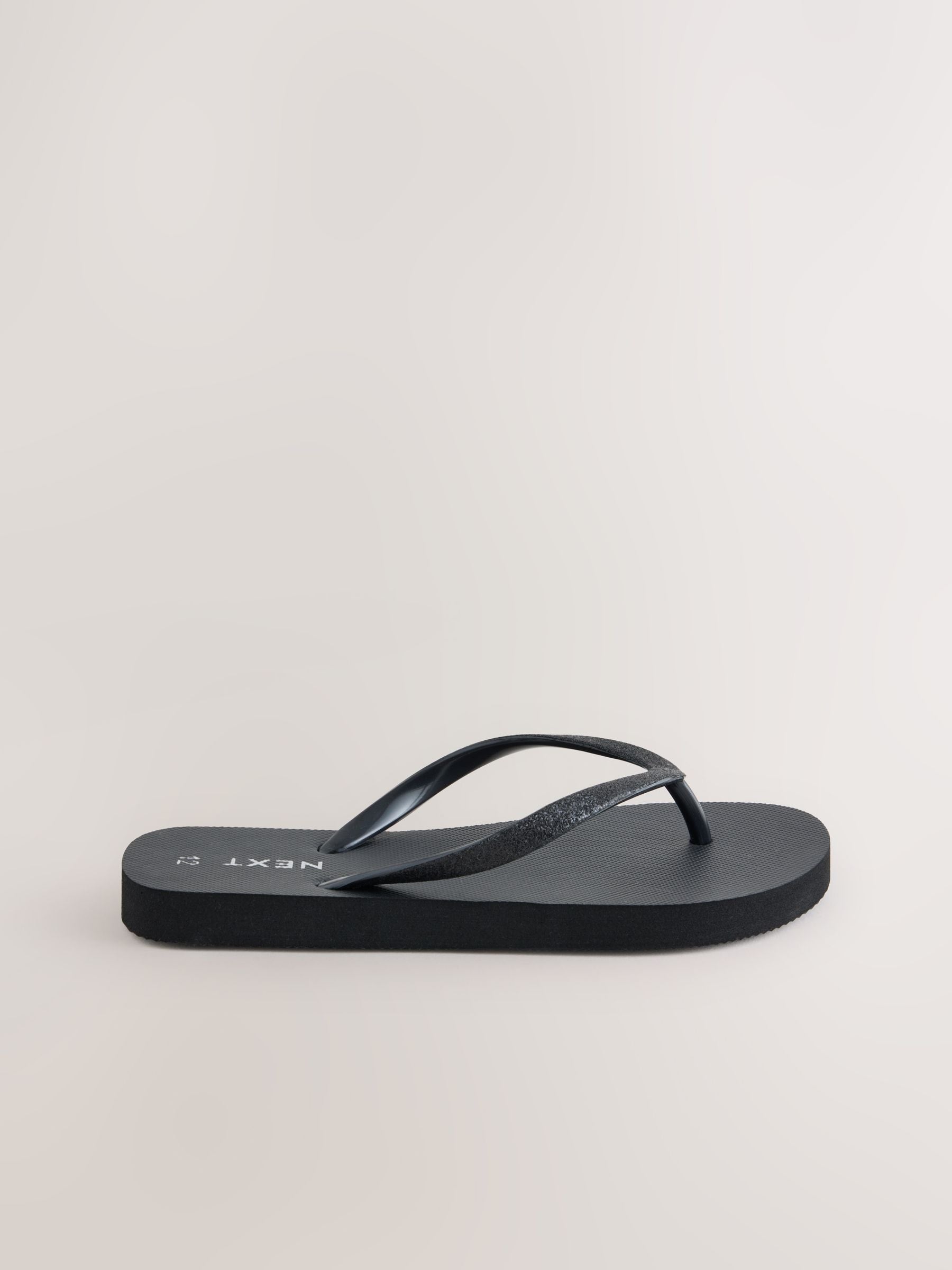 Black Glitter Flip Flops image 2