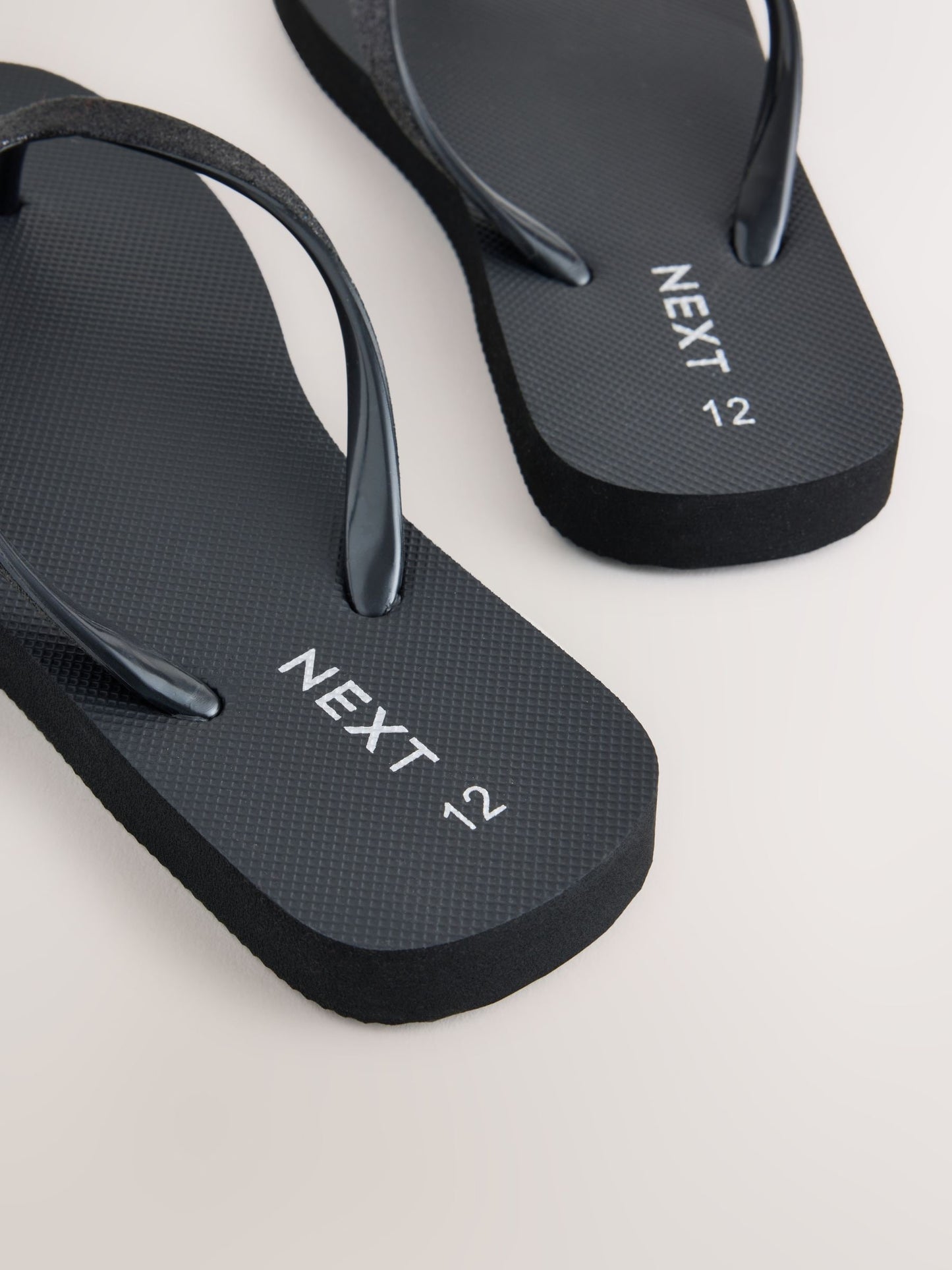 Black Glitter Flip Flops image 5