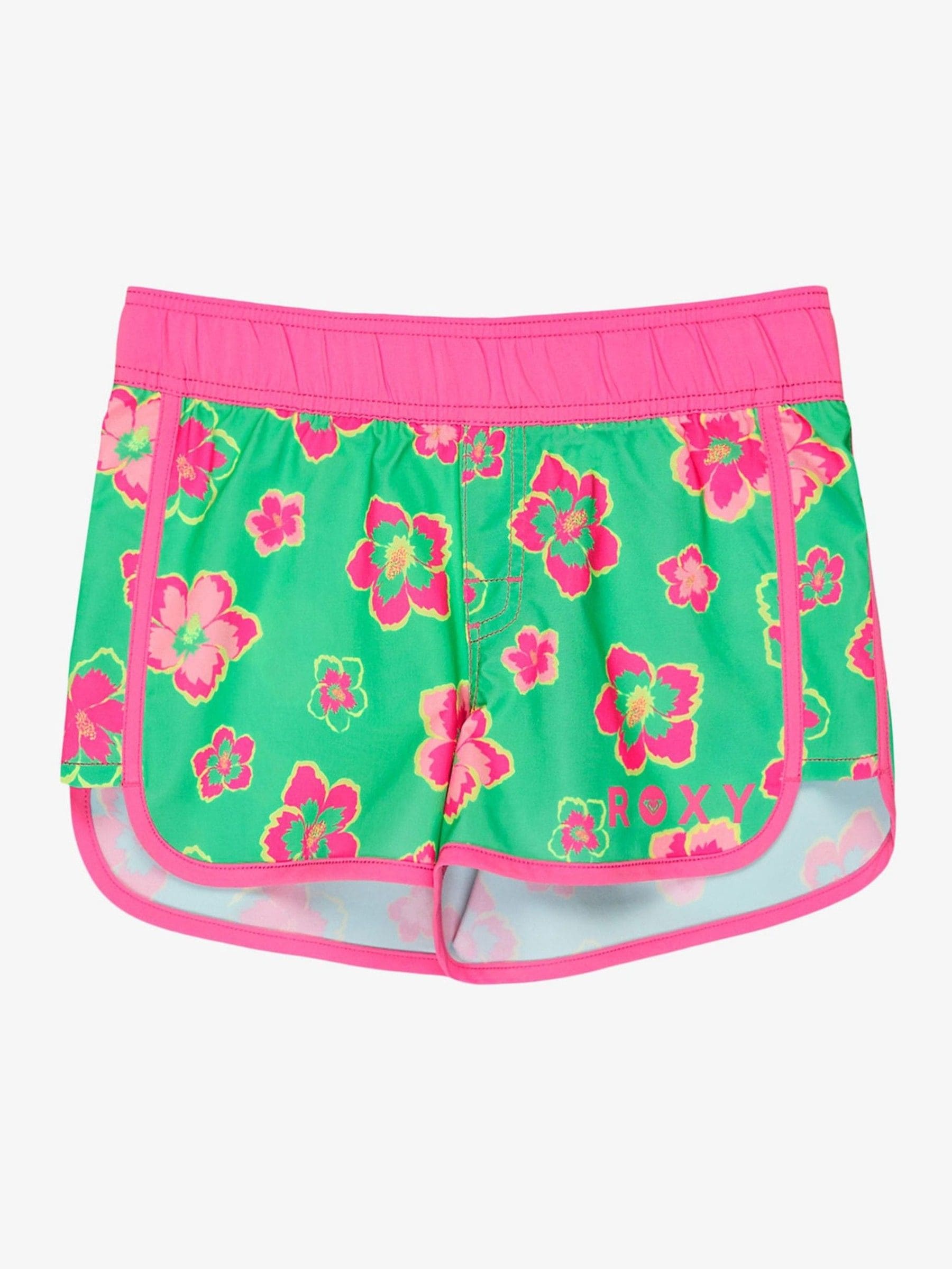Dsiney Kidz - Roxy Green Floral Good Waves Only Swim Shorts image 1