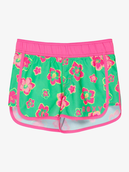 Dsiney Kidz - Roxy Green Floral Good Waves Only Swim Shorts image 1