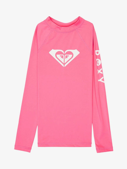 Dsiney Kidz - Roxy Pink Whole Hearted Long Sleeve Logo Rash Vest image 1