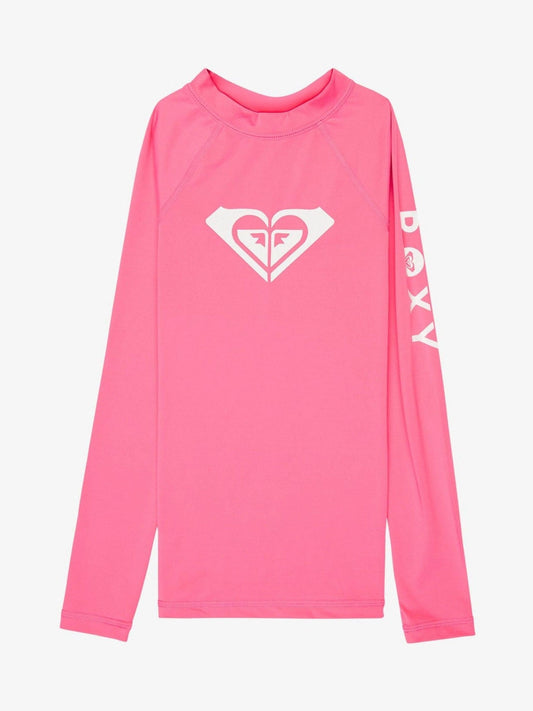 Dsiney Kidz - Roxy Pink Whole Hearted Long Sleeve Logo Rash Vest image 1