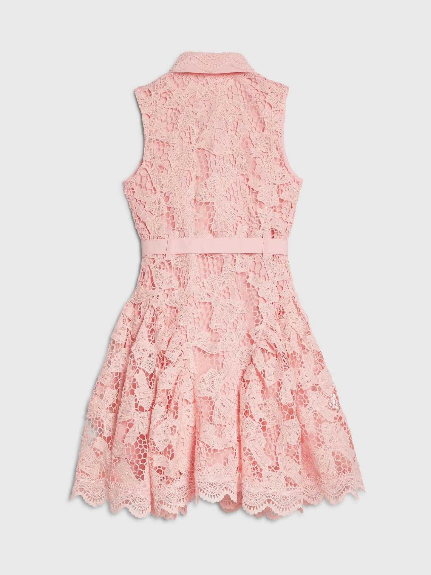 River Island Pink Bow Lace Belted Prom Dress image 2