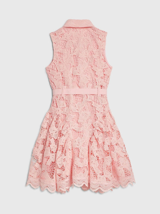River Island Pink Bow Lace Belted Prom Dress image 2