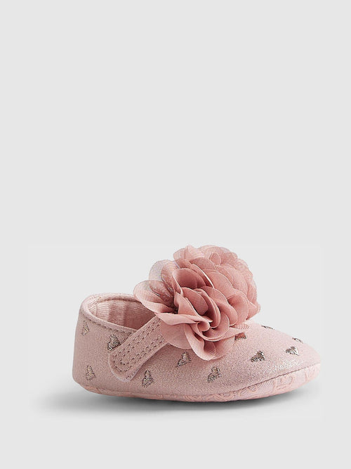 River Island Pink Ruched Ballet Pump Shoes image 1