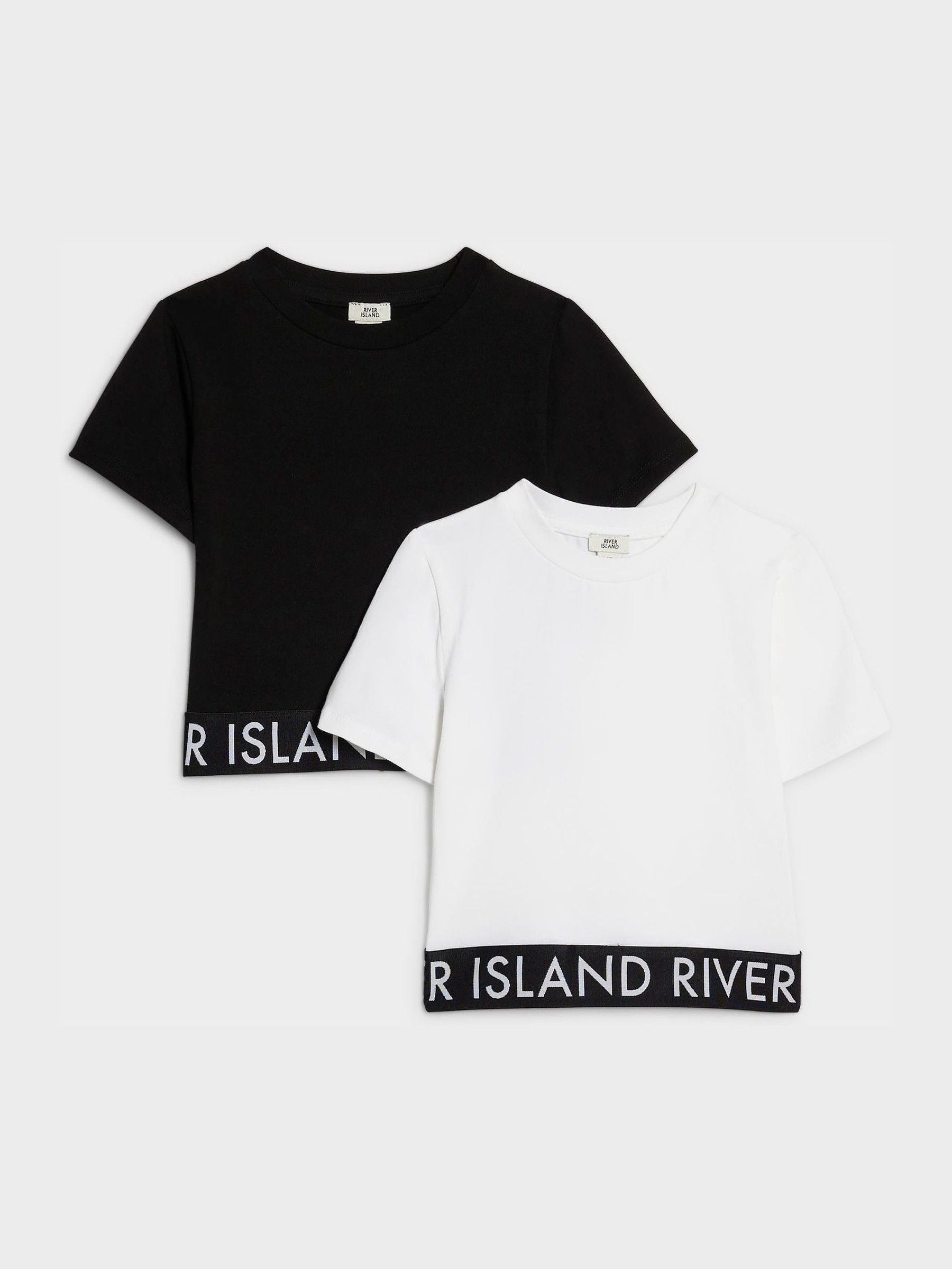 Dsiney Kidz - River Island Black Logo Waistband T-Shirts 2 Pack image 1