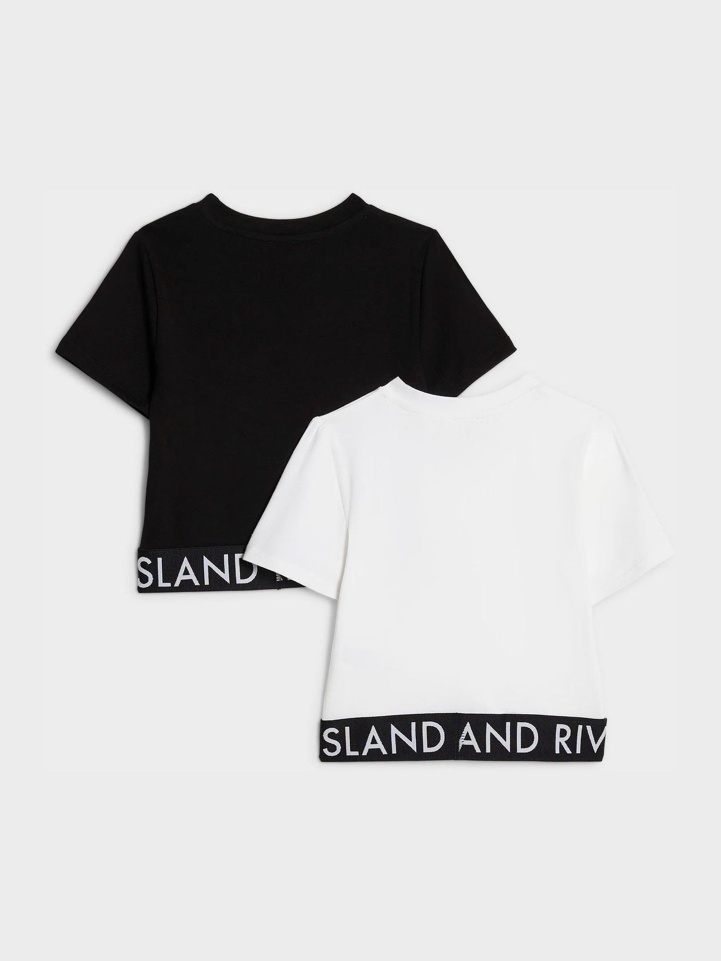 Dsiney Kidz - River Island Black Logo Waistband T-Shirts 2 Pack image 2