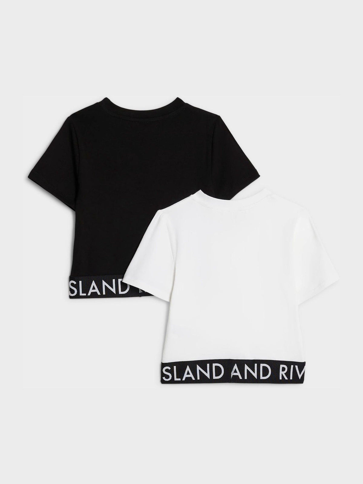Dsiney Kidz - River Island Black Logo Waistband T-Shirts 2 Pack image 2