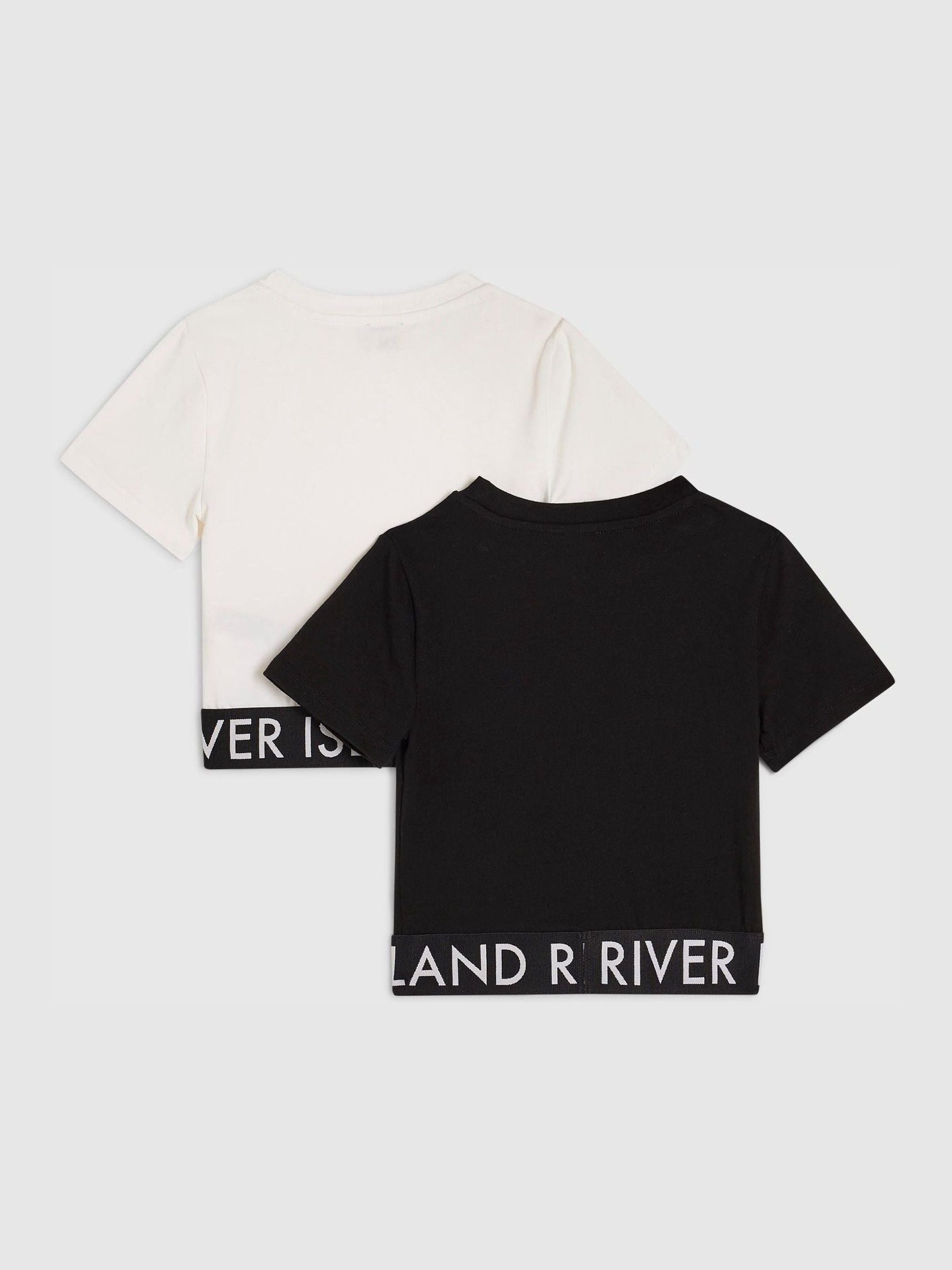 Dsiney Kidz - River Island Black Logo Waistband T-Shirts 2 Pack image 3