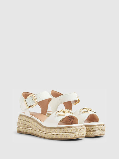River Island White Heart Snaffle Buckle Wedge Sandal image 2