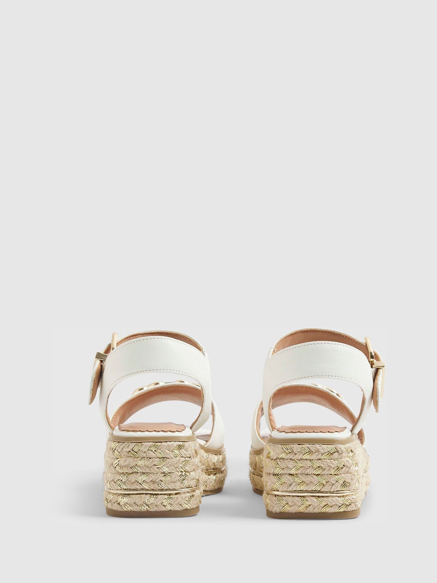 River Island White Heart Snaffle Buckle Wedge Sandal image 3