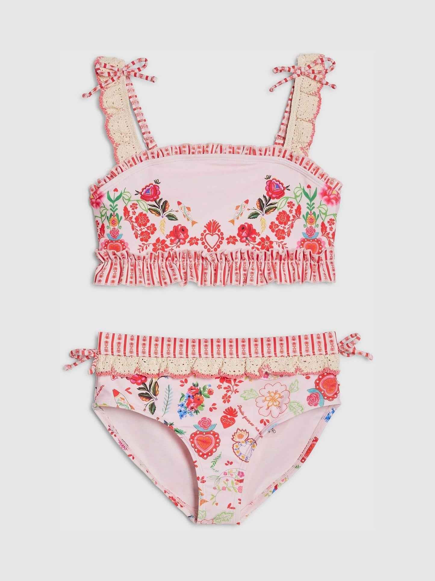 Dsiney Kidz - River Island Pink Mexicana Placement Frill Bikini image 1