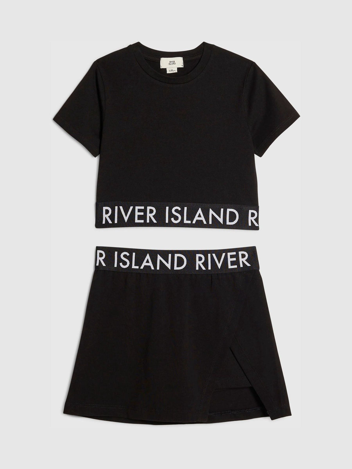 Dsiney Kidz - River Island Black Logo T-Shirt & Skort Set image 1