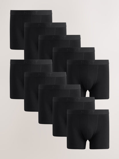 Dsiney Kidz - Black Waistband Cotton Rich Trunk Boxers 10 Pack image 1