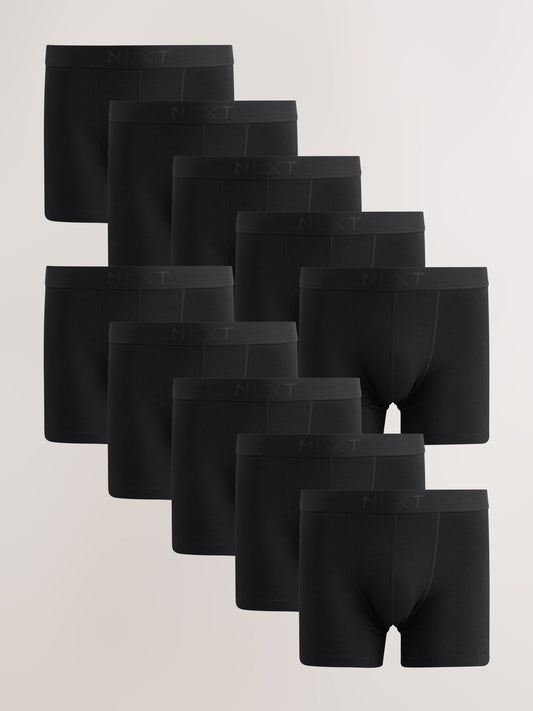 Dsiney Kidz - Black Waistband Cotton Rich Trunk Boxers 10 Pack image 1
