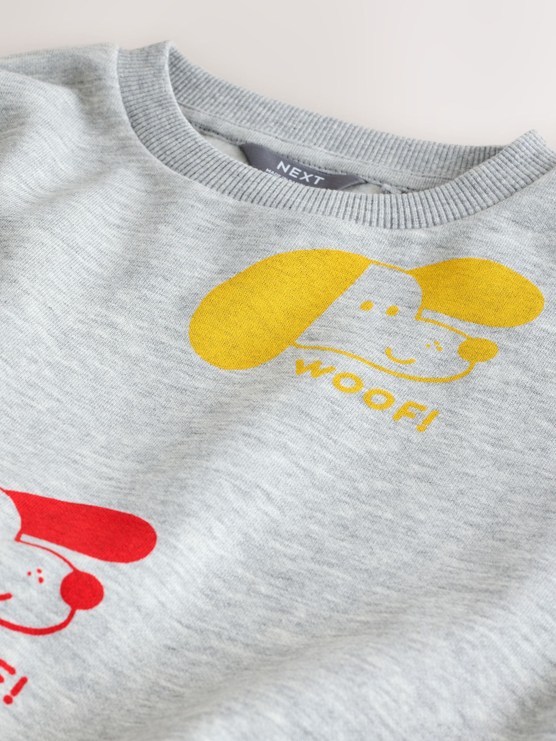 Dsiney Kidz - Grey Printed Dogs All Over Printed Crew Neck Sweat Top (3mths-7yrs) image 4