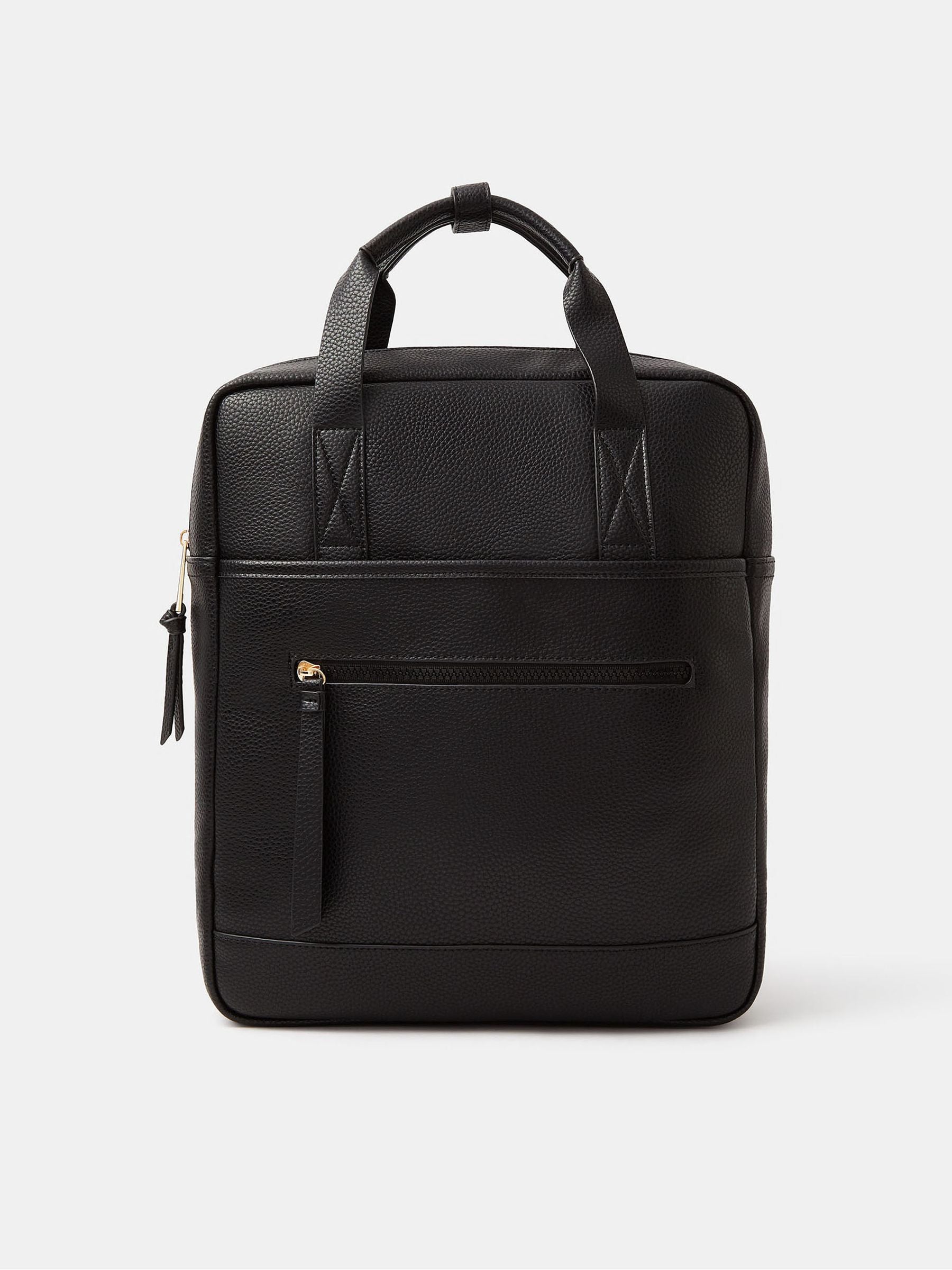 Accessorize Black Faux Leather Backpack image 1
