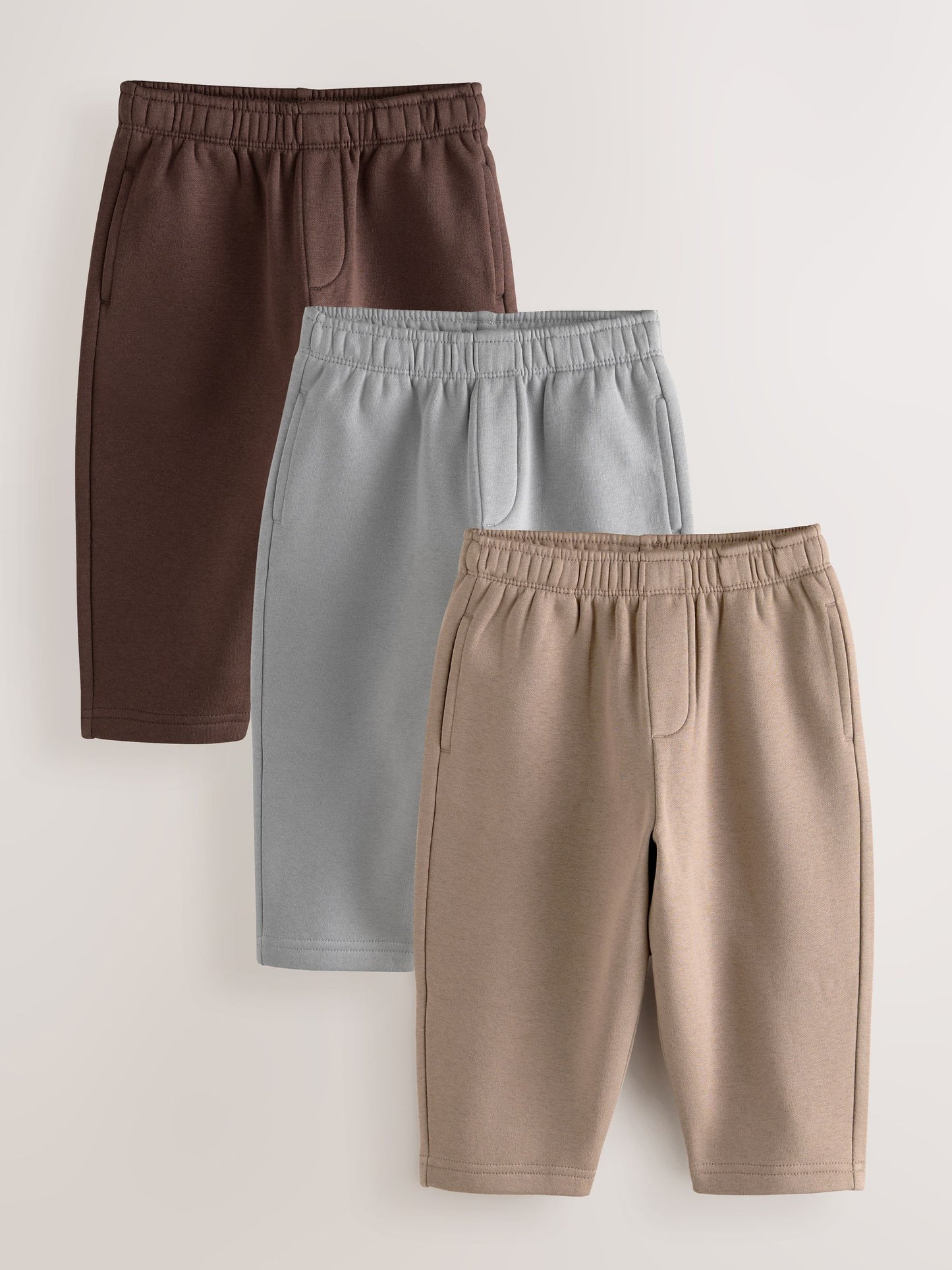 Brown/Grey Wide Joggers 3 Pack (3mths-7yrs) image 1